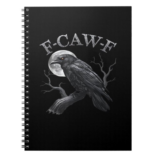 F-Caw-F Bird Moon Gothic Classic Cool Design Notizblock (Vorderseite)