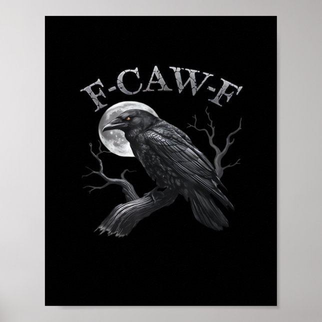 F-Caw-F Bird Moon Gothic Classic Cool Design Poster (Vorne)