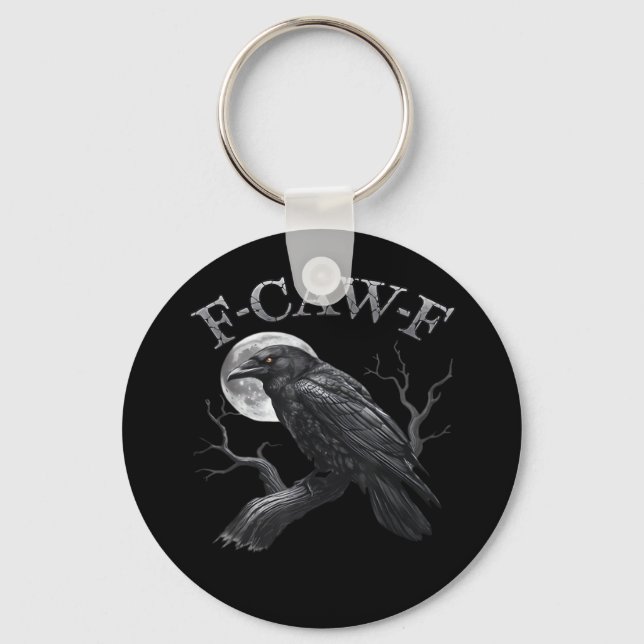 F-Caw-F Bird Moon Gothic Classic Cool Design Schlüsselanhänger (Vorderseite)