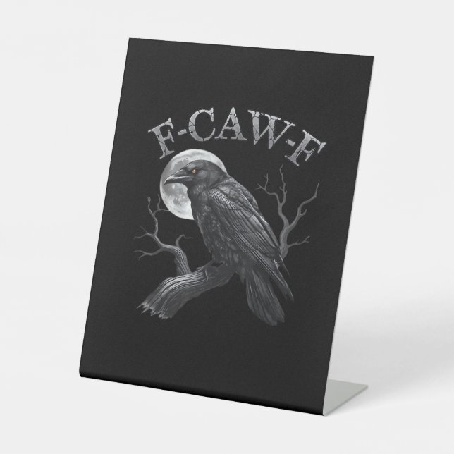 F-Caw-F Bird Moon Gothic Classic Cool Design Sockelschild (Vorderseite)
