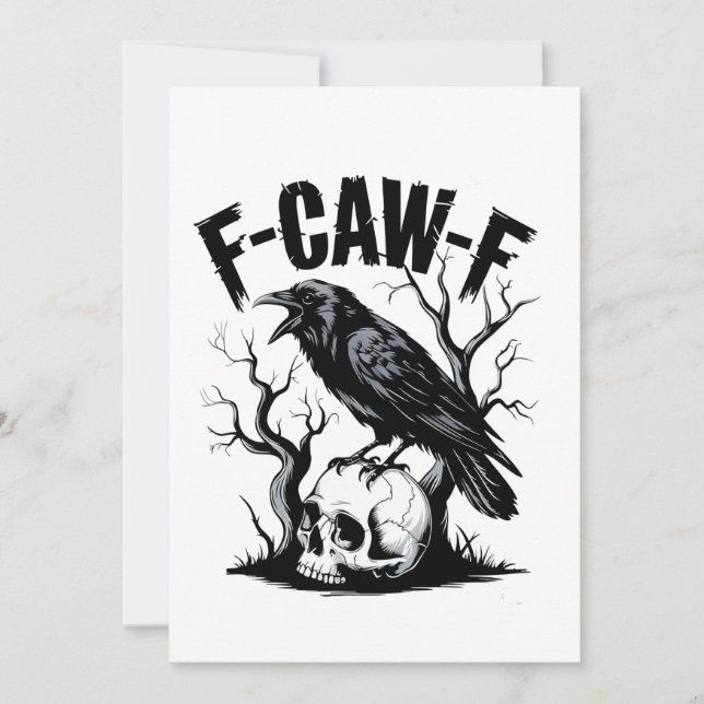 F-Caw-F Black Crow Black Bird Funny Dankeskarte (Vorderseite)