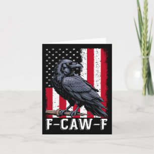 F-caw-f Black Crow Black Bird Retro Usa Flag Vinta Karte
