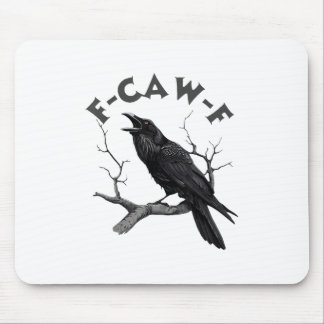 F-caw-f Black Crow Pun Funny Bird Cawing Grunge Mousepad