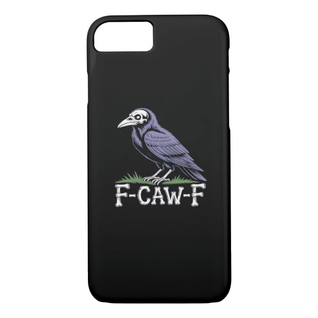 F-Caw-F Bone Text Skull Raven - Gothic Macabre Hum Case-Mate iPhone Hülle (Rückseite)