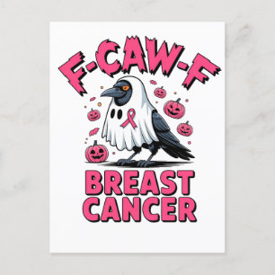 F-Caw-F Brustkrebs Funny Breast Cancer Crow Ankündigungspostkarte