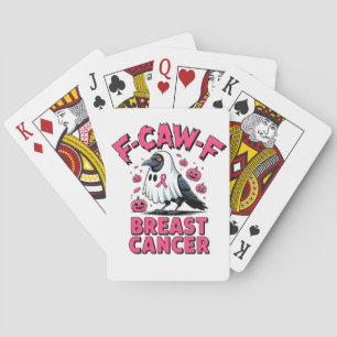 F-Caw-F Brustkrebs Funny Breast Cancer Crow Spielkarten