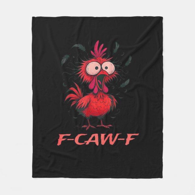 F-Caw-F-Chicken Boxy Cool Casual Fleecedecke (Vorderseite)