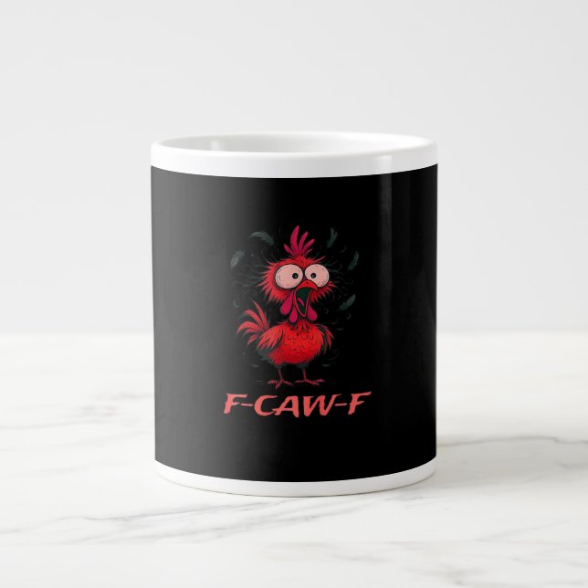 F-Caw-F-Chicken Boxy Cool Casual Jumbo-Tasse (Vorderseite)