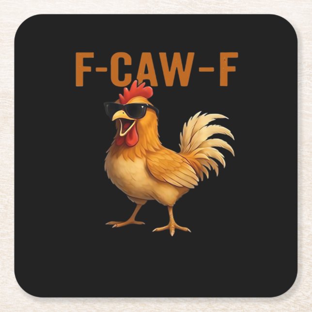 F-Caw-F Chicken Classic Aesthetic Design Rechteckiger Pappuntersetzer (Vorderseite)