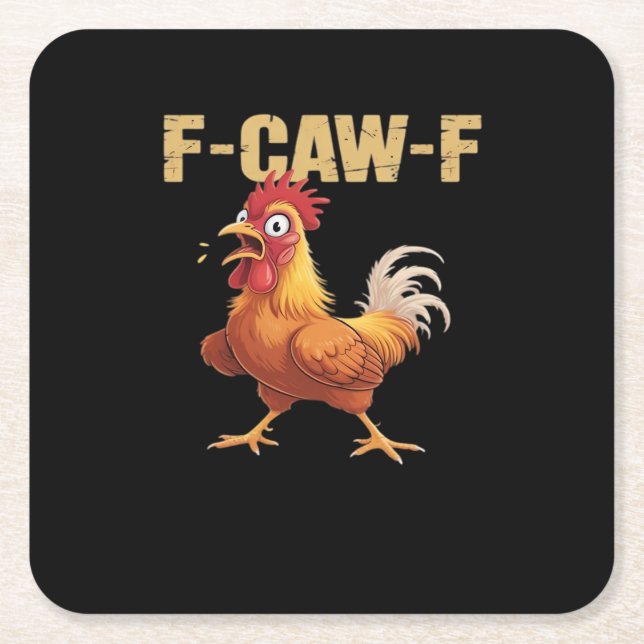 F-Caw-F Chicken Classic Basic Style Rechteckiger Pappuntersetzer (Vorderseite)