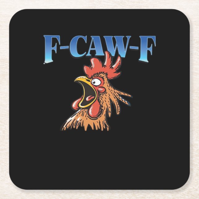 F-Caw-F Chicken Classic Cool Unique Rechteckiger Pappuntersetzer (Vorderseite)