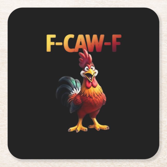 F-Caw-F Chicken Classic Creative Casual Rechteckiger Pappuntersetzer (Vorderseite)