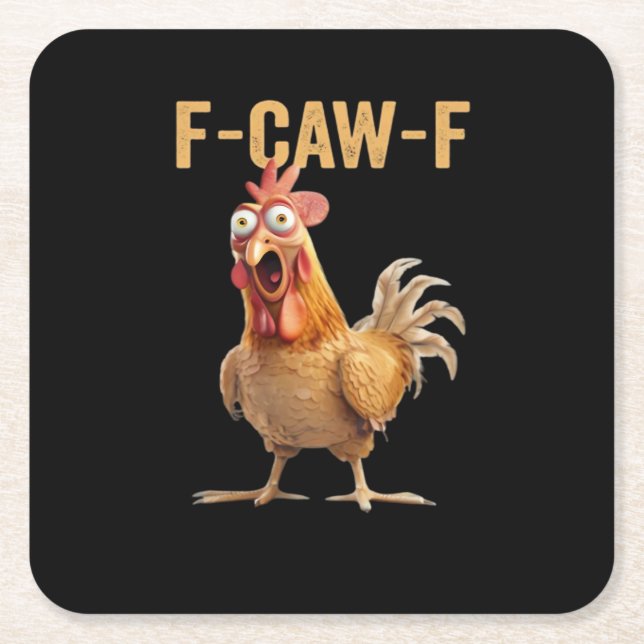 F-Caw-F Chicken Classic Creative Casual Rechteckiger Pappuntersetzer (Vorderseite)