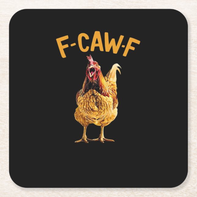 F-Caw-F-Chicken Classic Creative Style Rechteckiger Pappuntersetzer (Vorderseite)