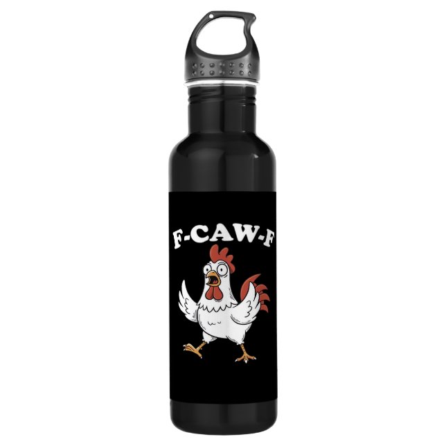 F-Caw-F Chicken Classic Funny Trendy Edelstahlflasche (Vorderseite)