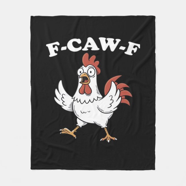F-Caw-F Chicken Classic Funny Trendy Fleecedecke (Vorderseite)
