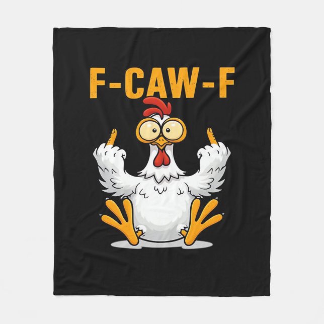 F-Caw-F Chicken Classic Funny Trendy Fleecedecke (Vorderseite)