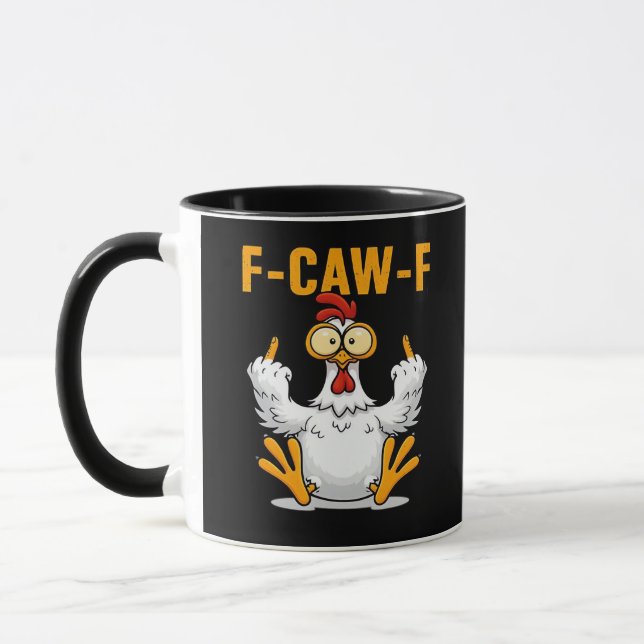 F-Caw-F Chicken Classic Funny Trendy Tasse (Links)