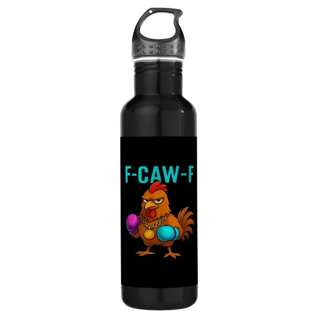 F-Caw-F Chicken Classic Minimal Clean Edelstahlflasche (Vorderseite)