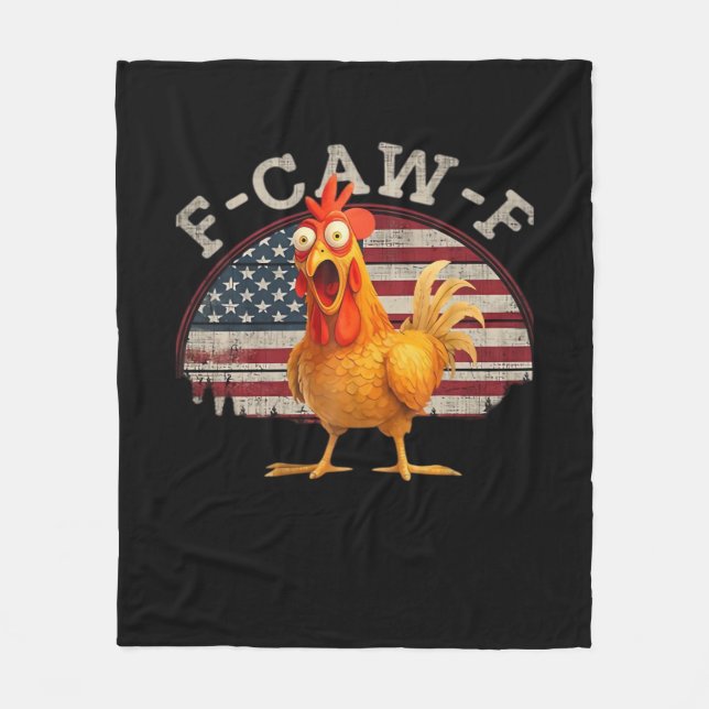 F-Caw-F Chicken Classic Minimal Clean Fleecedecke (Vorderseite)