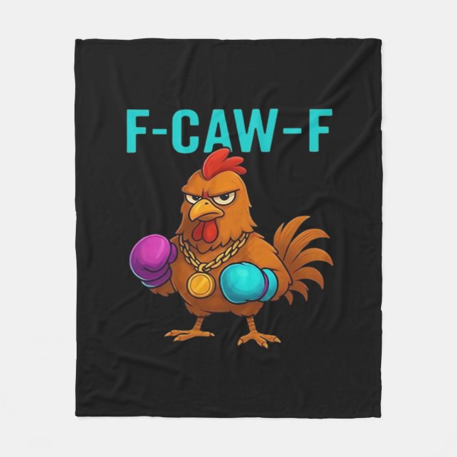 F-Caw-F Chicken Classic Minimal Clean Fleecedecke (Vorderseite)