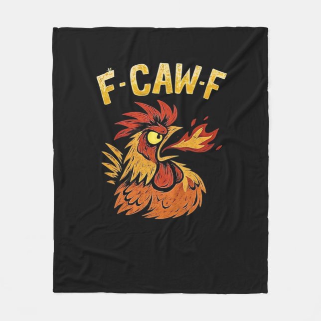 F-Caw-F-Chicken Classic Minimal Clean Fleecedecke (Vorderseite)