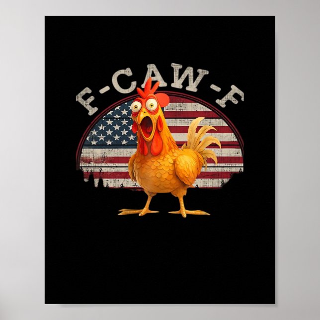 F-Caw-F Chicken Classic Minimal Clean Poster (Vorne)