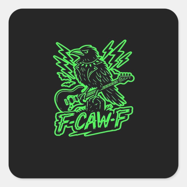 F-Caw-F Chicken Classic Minimal Clean Quadratischer Aufkleber (Vorderseite)