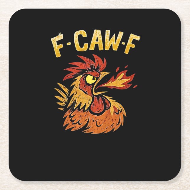 F-Caw-F-Chicken Classic Minimal Clean Rechteckiger Pappuntersetzer (Vorderseite)