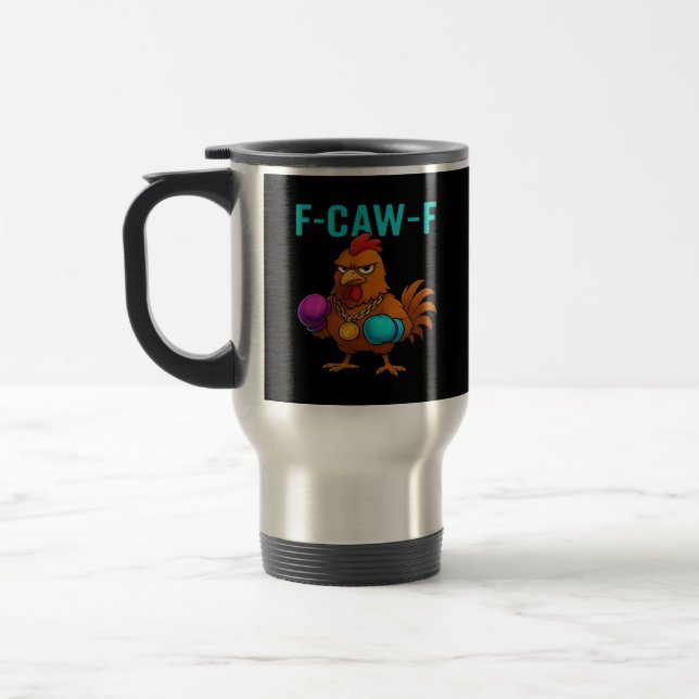 F-Caw-F Chicken Classic Minimal Clean Reisebecher (Links)