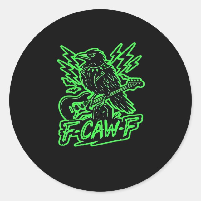 F-Caw-F Chicken Classic Minimal Clean Runder Aufkleber (Vorderseite)
