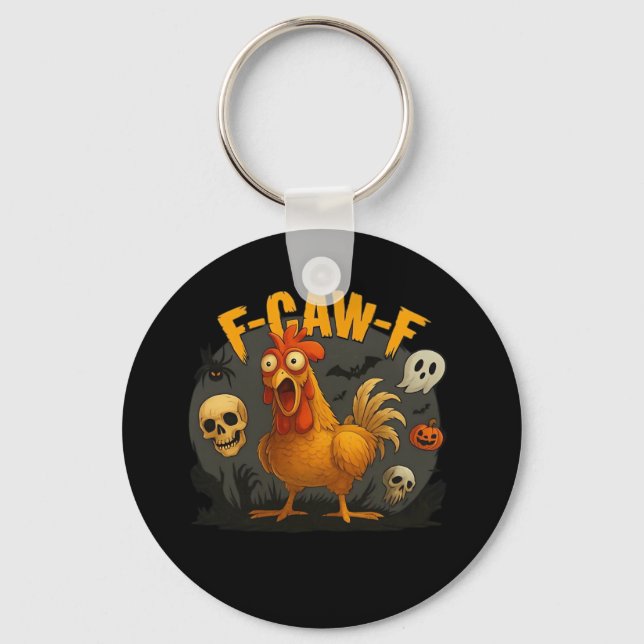 F-Caw-F Chicken Classic Minimal Clean Schlüsselanhänger (Vorderseite)