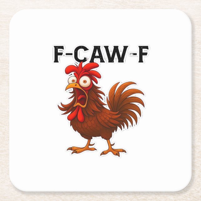 F-Caw-F Chicken Classic Rechteckiger Pappuntersetzer (Vorderseite)