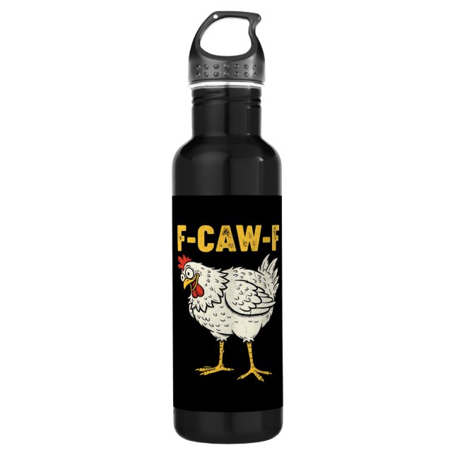 F-Caw-F Chicken Classic Retro Cool Edelstahlflasche (Vorderseite)