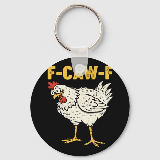 F-Caw-F Chicken Classic Retro Cool Schlüsselanhänger (Vorderseite)