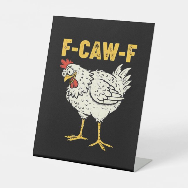 F-Caw-F Chicken Classic Retro Cool Sockelschild (Vorderseite)