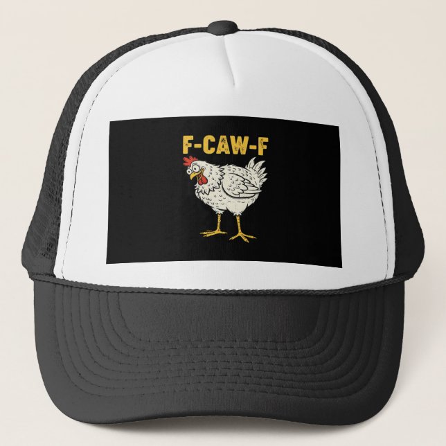 F-Caw-F Chicken Classic Retro Cool Truckerkappe (Vorderseite)