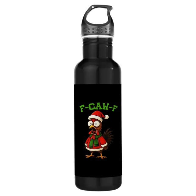 F-Caw-F Chicken Classic Retro Graphic Edelstahlflasche (Vorderseite)