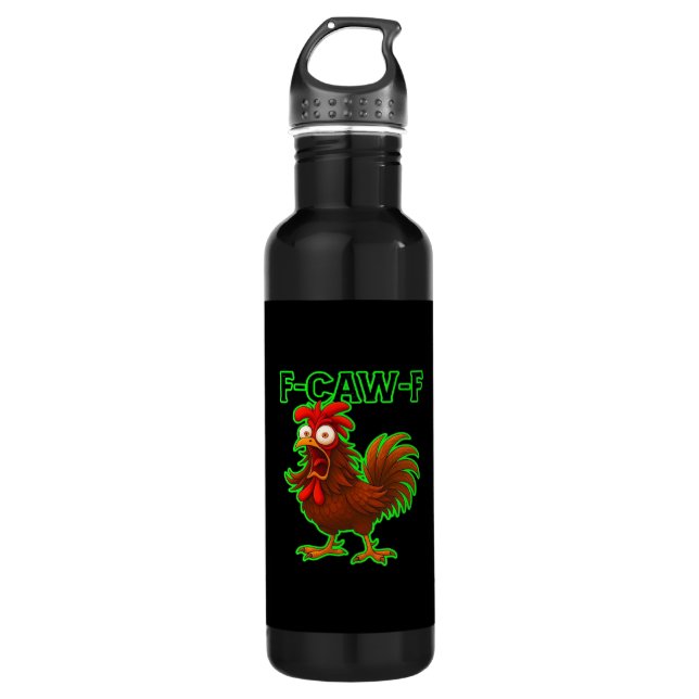 F-Caw-F Chicken Classic Retro Graphic Edelstahlflasche (Vorderseite)