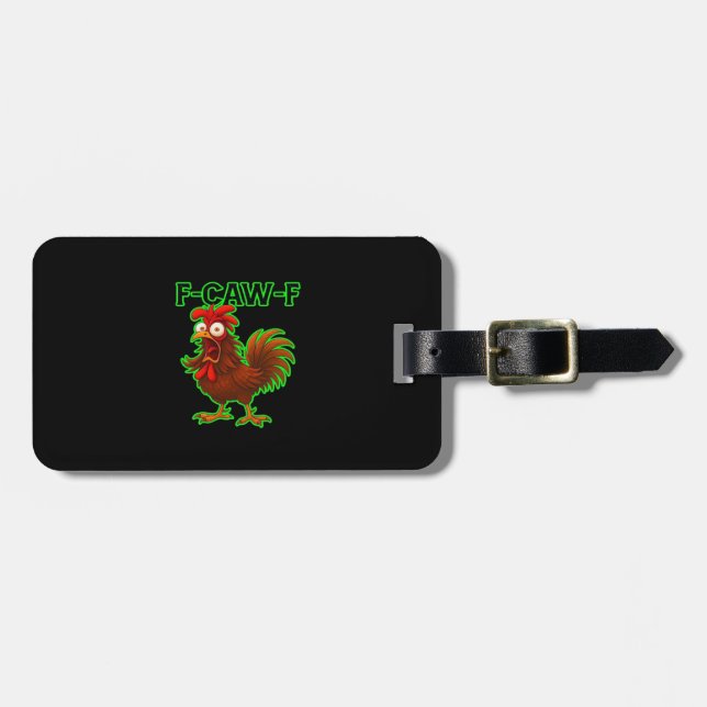 F-Caw-F Chicken Classic Retro Graphic Gepäckanhänger (Vorderseite horizontal)