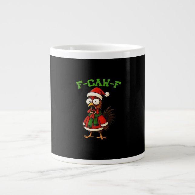 F-Caw-F Chicken Classic Retro Graphic Jumbo-Tasse (Vorderseite)