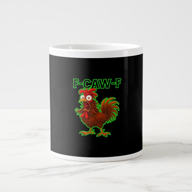 F-Caw-F Chicken Classic Retro Graphic Jumbo-Tasse (Vorderseite)