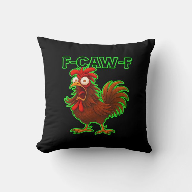 F-Caw-F Chicken Classic Retro Graphic Kissen (Vorderseite)