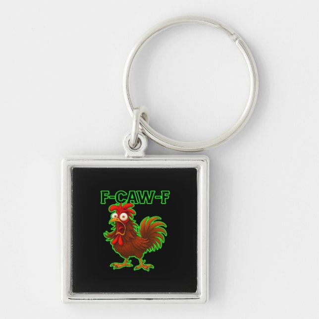 F-Caw-F Chicken Classic Retro Graphic Schlüsselanhänger (Vorne)