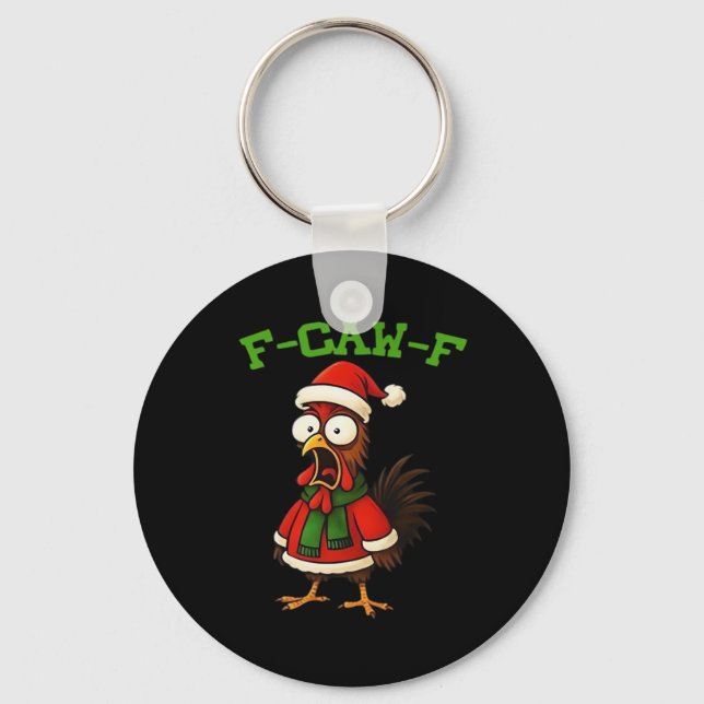 F-Caw-F Chicken Classic Retro Graphic Schlüsselanhänger (Vorderseite)