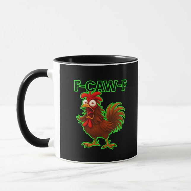 F-Caw-F Chicken Classic Retro Graphic Tasse (Links)