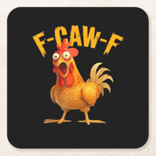 F-Caw-F Chicken Classic Retro-Stil Rechteckiger Pappuntersetzer