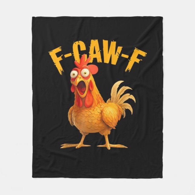 F-Caw-F Chicken Classic Retro Style Fleecedecke (Vorderseite)