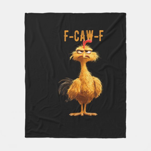F-Caw-F Chicken Classic Retro Style Fleecedecke (Vorderseite)