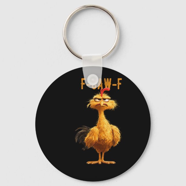 F-Caw-F Chicken Classic Retro Style Schlüsselanhänger (Vorderseite)